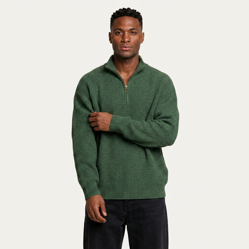 Pull Camionneur Homme en Maille Côtelée