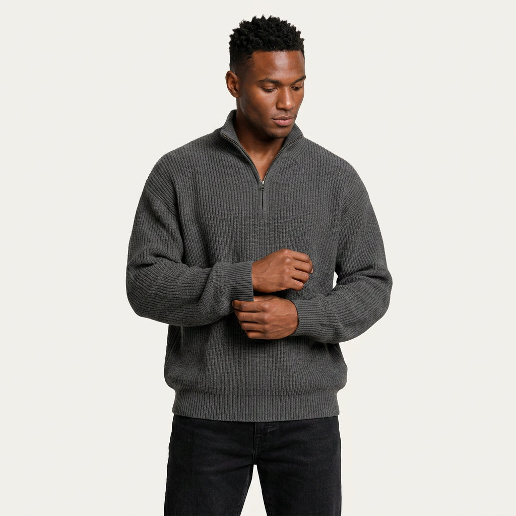 Pull Camionneur Homme en Maille Côtelée