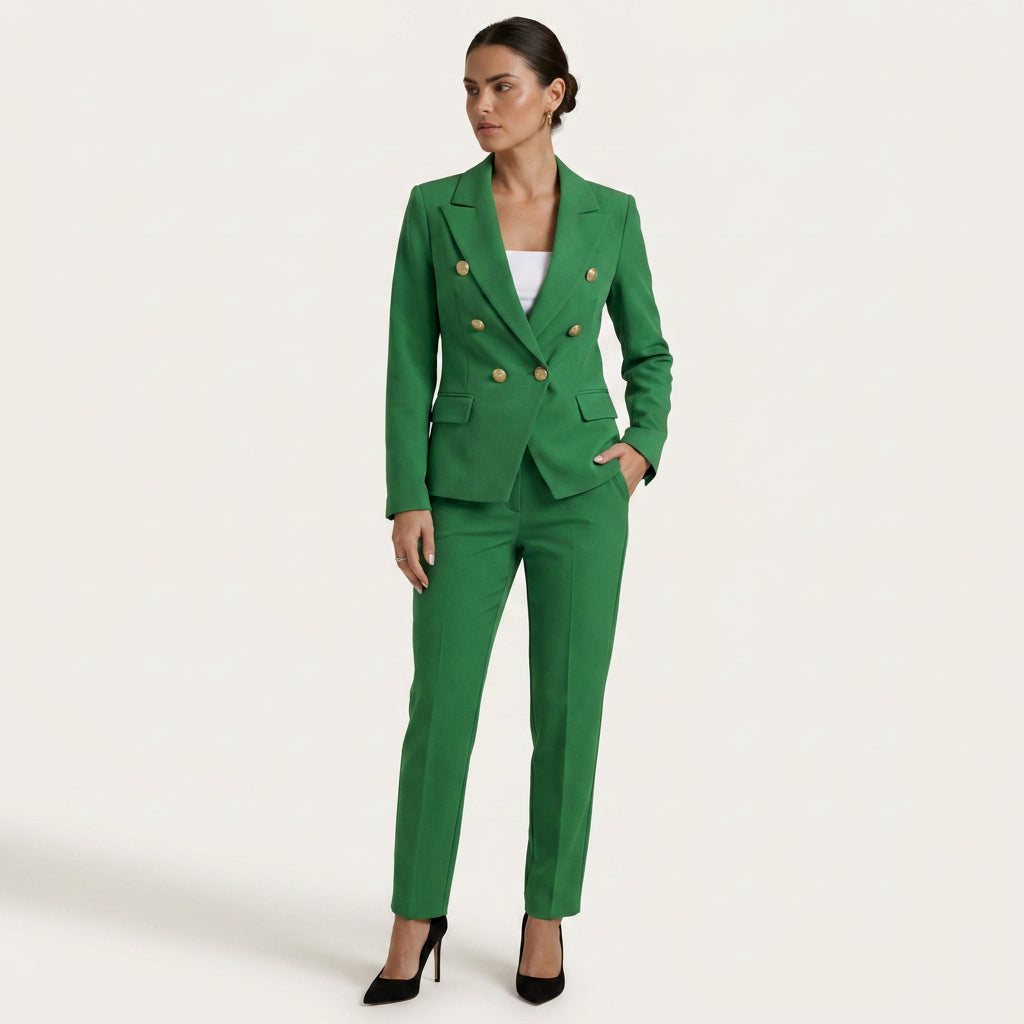 Tailleur Femme avec Blazer Croisé et Pantalon