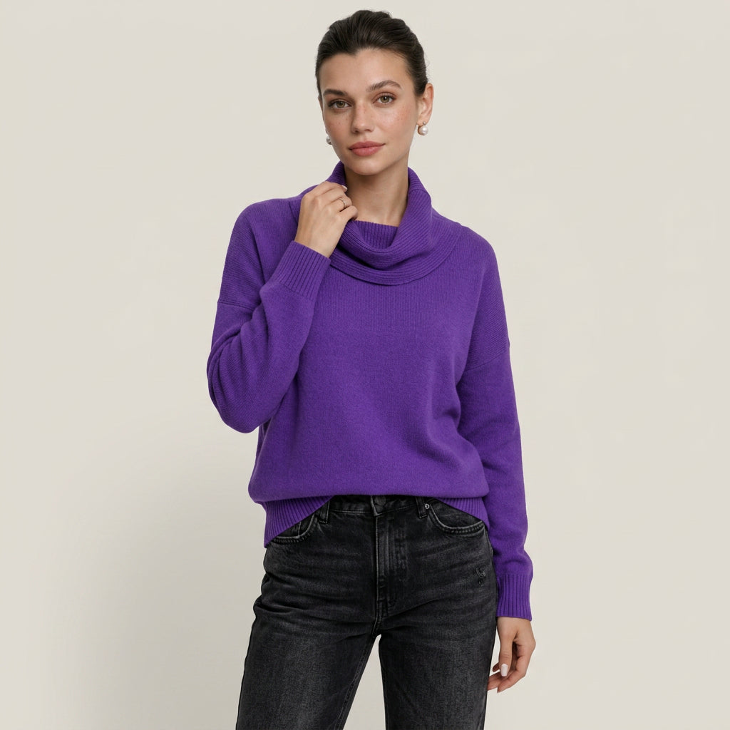 Pull Femme en Maille à Col Bénitier
