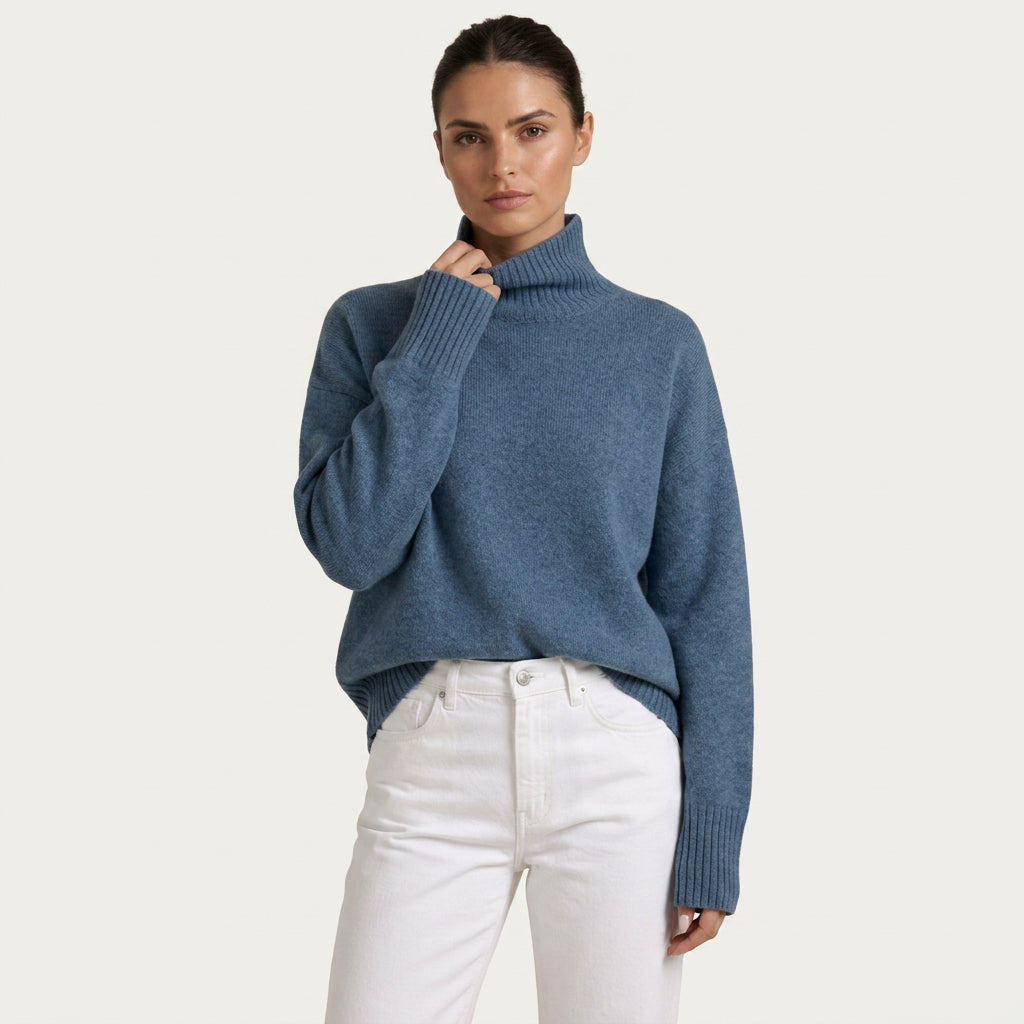 Pull Col Roulé Femme Oversize