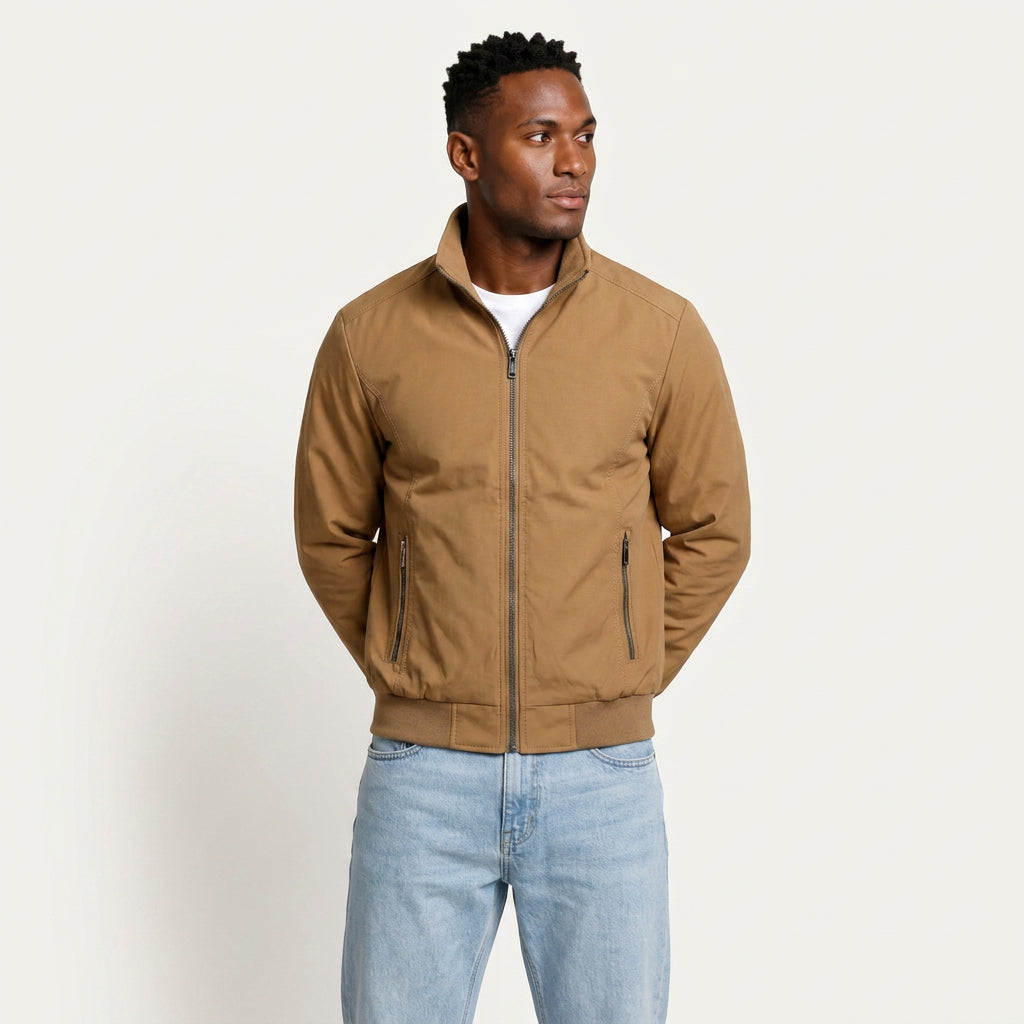 Veste Homme Zippée à Col Montant