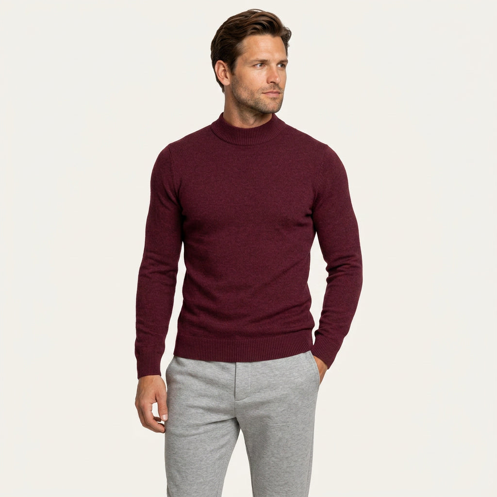 Pull Homme Col Montant en Maille