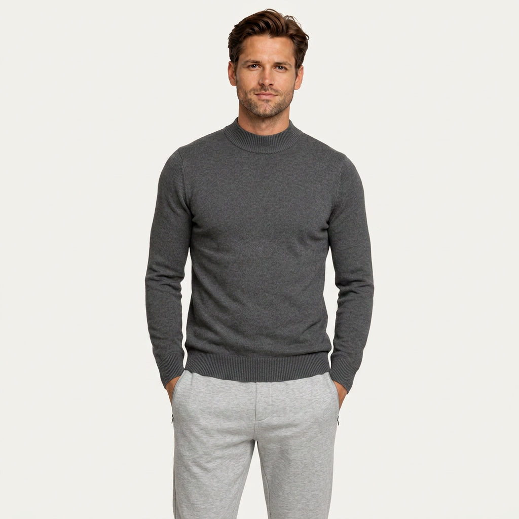 Pull Homme Col Montant en Maille