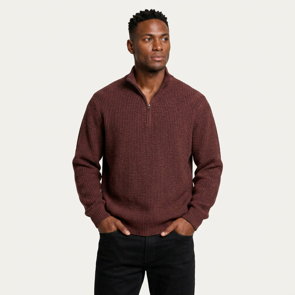 Pull Camionneur Homme en Maille Côtelée