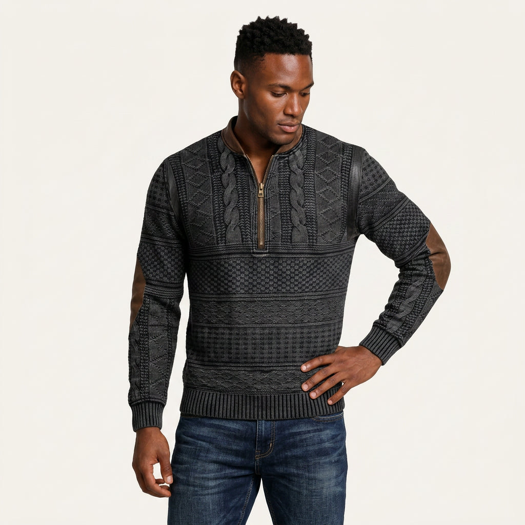 Pull Camionneur Homme en Maille Torsadée