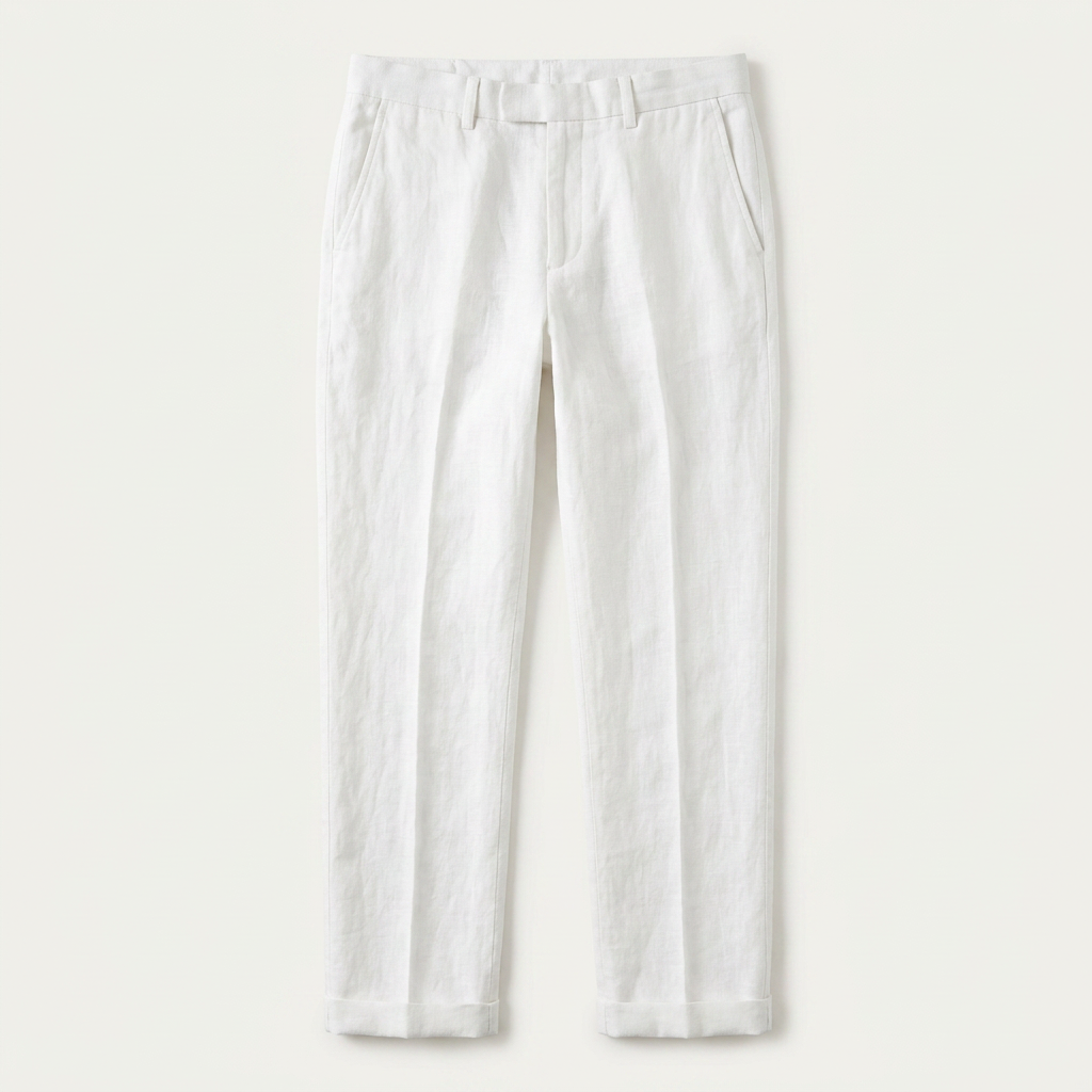 Pantalon Homme Tailleur Coupe Droite Pli Marqué