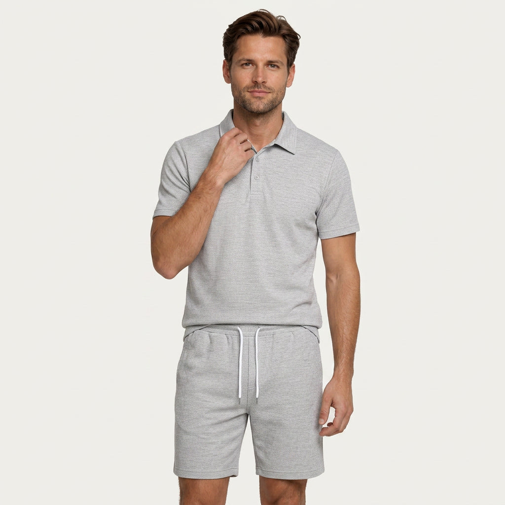 Ensemble Homme Polo Short Texturé Cordon